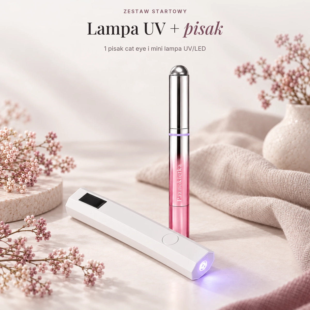 Zestaw startowy: pisak cat eye i mini lampa UV/LED